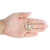 10K Yellow Gold Real Diamond Unisex Charm Praying Angel w/ Wings Pendant 6/7 CT
