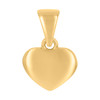 10K Yellow Gold Women's 0.55" High Polished Love Charm Plain Domed Heart Pendant