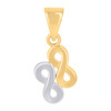10K Two Tone Gold Women's 3/4" Love Charm Stacked Double Infinity Symbol Pendant