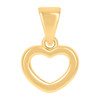 10K Yellow Gold Womens Polished 0.60" Love Charm Bubble Small Open Heart Pendant
