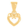 10K Yellow Gold Womens Polished 1/2" Love Charm Open Heart w/ Puffed Bow Pendant