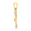 10K Two Tone Gold Women's Dimaond Cut 1" Stacked Vertical Triple Hearts Pendant