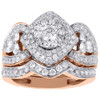 Diamond Bridal Wedding Ring 2 Piece Set 14K Rose Gold Engagement Band 2.50 tcw
