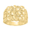 10K Yellow Gold Unisex D/C 13.5mm Textured Square Band Nugget Ring Sizes 5 to 10