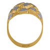 10K Two Tone Gold Men's Diamond Cut 19.5mm Dome Statement Band Nugget Pinky Ring