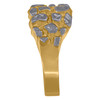 10K Two Tone Gold Women's Diamond Cut 11mm Dome Statement Band Nugget Ring