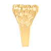 10K Yellow Gold Men's Diamond Cut 13mm Square Statement Band Nugget Pattern Ring