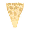 10K Yellow Gold Men's D/C 13mm Squared Top Statement Band Nugget Pattern Ring