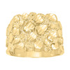 10K Yellow Gold Men's Diamond Cut 15mm Texture Square Statement Band Nugget Ring