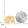 10K Yellow Gold Men's Diamond Cut 15mm Texture Square Statement Band Nugget Ring
