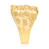 10K Yellow Gold Men's Diamond Cut 16mm Texture Square Statement Band Nugget Ring