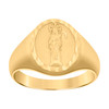 10K Yellow Gold Men's D/C 14.5mm Oval Angel of Death Grim Reaper Pinky Ring