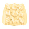 10K Yellow Gold Men's 19mm Diamond Cut Square Textured Band Nugget Pattern Ring