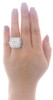 14K White Gold Quad Princess Diamond Double Square Halo Engagement Ring 5 Ct.