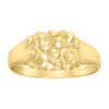 10K Yellow Gold Men's Diamond Cut 8.5mm Cluster Center Band Nugget Pattern Ring