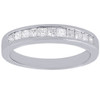 14K White Gold Princess Cut Diamond Wedding Band 3mm Invisible Set Ring 0.50 Ct.