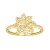 10K Yellow Gold Women's 11mm Diamond Cut Floral Design Blooming Starflower Ring