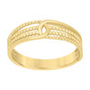 10K Yellow Gold Women's Polished 5.5mm Beaded Triple Row Intertwined Band Ring