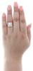 10K White Gold Diamond Square Halo Quad Engagement Ring Bridal Set 1.50 Ct.