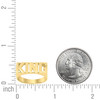 10K Yellow Gold Men's 8mm Textured Block Font Statement Band KING Pinky Ring