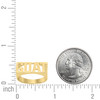 10K Yellow Gold Men's 8mm Textured Block Font Statement Band GOAT Pinky Ring