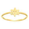 10K Yellow Gold Women's 7mm Polished Plain Band Floral Starflower Fashion Ring