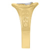 10K Two Tone Gold Women's 11.5mm Textured Signet Band Oval Baby Elephant Ring