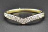 Diamond Wedding Band Curved 10K Yellow Gold Round Cut Ladies Prong Ring 0.09 Ct.