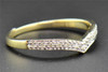 Diamond Wedding Band Curved 10K Yellow Gold Round Cut Ladies Prong Ring 0.09 Ct.