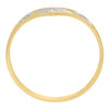 10K Two Tone Gold Women's Diamond Cut 10.5mm Love Band Pointed Curve Heart Ring