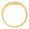 10K Two Tone Gold Women's Polished 10mm Textured Band Geometric Bar Pointed Ring