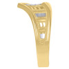 10K Two Tone Gold Women's Polished 10mm Textured Band Geometric Bar Pointed Ring