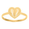 10K Yellow Gold Women's Polished 9mm Stackable Love Band Beaded Halo Heart Ring