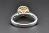 Yellow Diamond Halo Engagement Ring 14K White Gold Round Cut 0.46 Ct