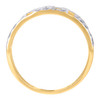 10K Two Tone Gold Women's Diamond Cut 7.5mm Band Faceted Open Greek Key Ring