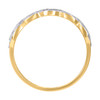 10K Two Tone Gold Women's Diamond Cut 8mm Band Wavy Border Open Greek Key Ring
