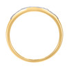 10K Two Tone Gold Womens Diamond Cut 9.5mm Split Shank Band Domed Greek Key Ring