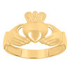 10K Yellow Gold Women's Polished 12mm Hands Holding Heart Claddagh Love Ring