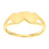 10K Yellow Gold Women's Polished 6mm Split Shank Love Band Double Heart Ring