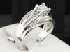 Princess Diamond Engagement Ring 14K White Gold Two Wedding Band Design 0.50 Ct.