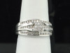 Princess Diamond Engagement Ring 14K White Gold Two Wedding Band Design 0.50 Ct.