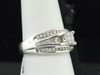 Princess Diamond Engagement Ring 14K White Gold Two Wedding Band Design 0.50 Ct.