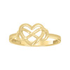 10K Yellow Gold Women's Diamond Cut 8.5mm Band Intertwined Infinity & Heart Ring