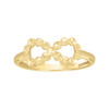 10K Yellow Gold Women's Diamond Cut 6.5mm Stackable Band Faceted Infinity Ring