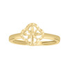 10K Yellow Gold Women's Diamond Cut 9mm Band Good Luck Star 4 Leaf Clover Ring