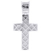 Diamond Cross Charm 10K White Gold Mens Jesus Round Cut Fashion Pendant 0.95 Ct.