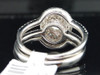14K White Gold Diamond Solitaire Halo Set Engagement Ring 3 Piece Bridal Set