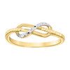 10K Two Tone Gold Women's Diamond Cut 5mm Stackable Band Infinity Love Knot Ring