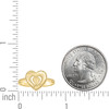 10K Yellow Gold Women's Diamond Cut 11mm Stackable Faceted Heart in Heart Ring
