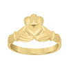 10K Yellow Gold Women's Polished 10.5mm Hands Holding Heart Claddagh Love Ring